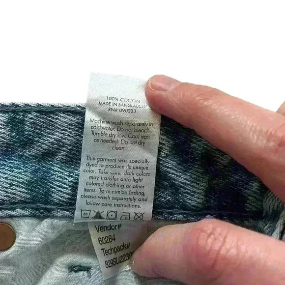 PacSun Eco Pieced Two-Tone High Waisted Denim Festival Shorts, EUC, Size 24 - Picture 5 of 10